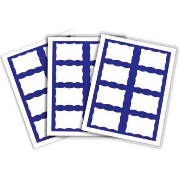 C-Line Products C-Line Laser/Inkjet Name Badge, 3-3/8in x 2-1/3in, Blue Border, 200/Box 92365